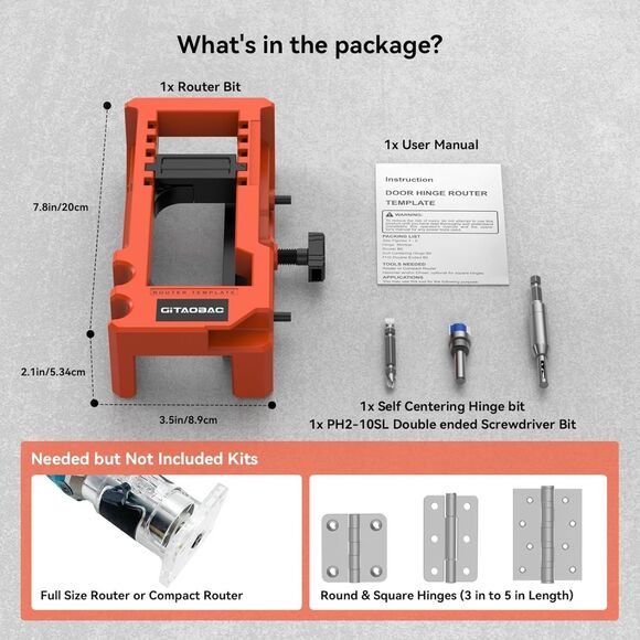 Door Hinge Jig, Door Hinge Router Template, Door Hinge Mortise - Picture 5 of 7